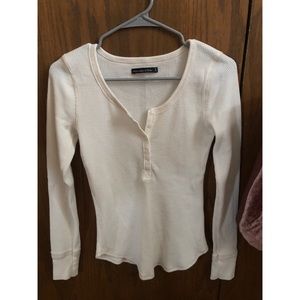 NEVER WORN cream waffle henley